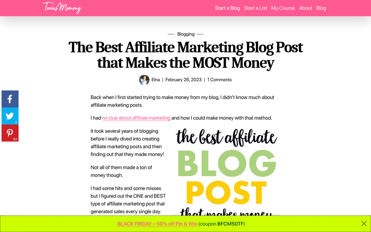 Blogger writing product review with affiliate links