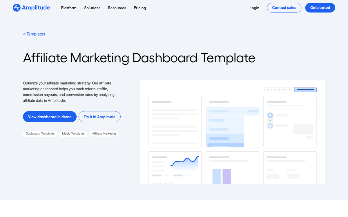 Affiliate program analytics dashboard on screen