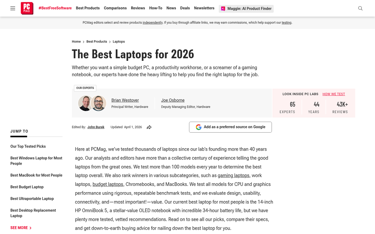 Laptop and desktop computers on display