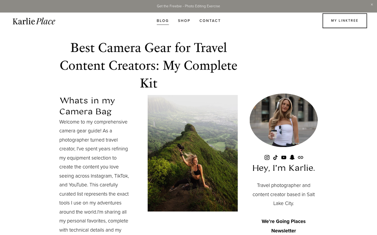 Professional camera and photography equipment display