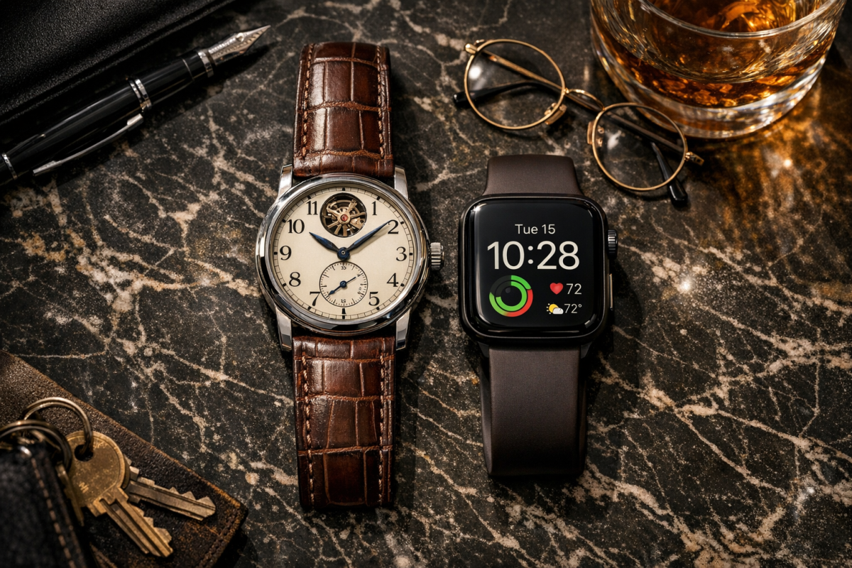Luxury watches displayed on elegant surface