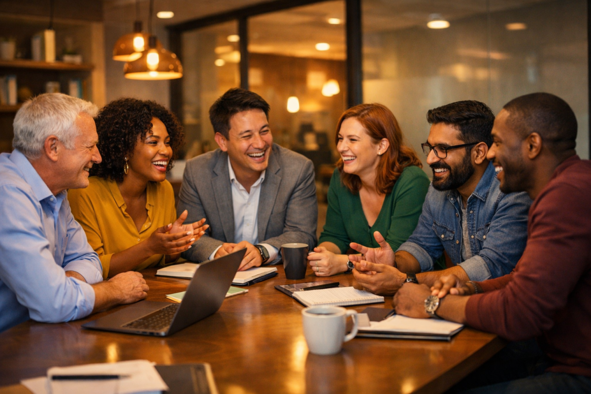People connecting in online community spaces