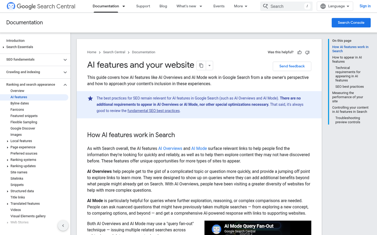 Search engine results page on screen