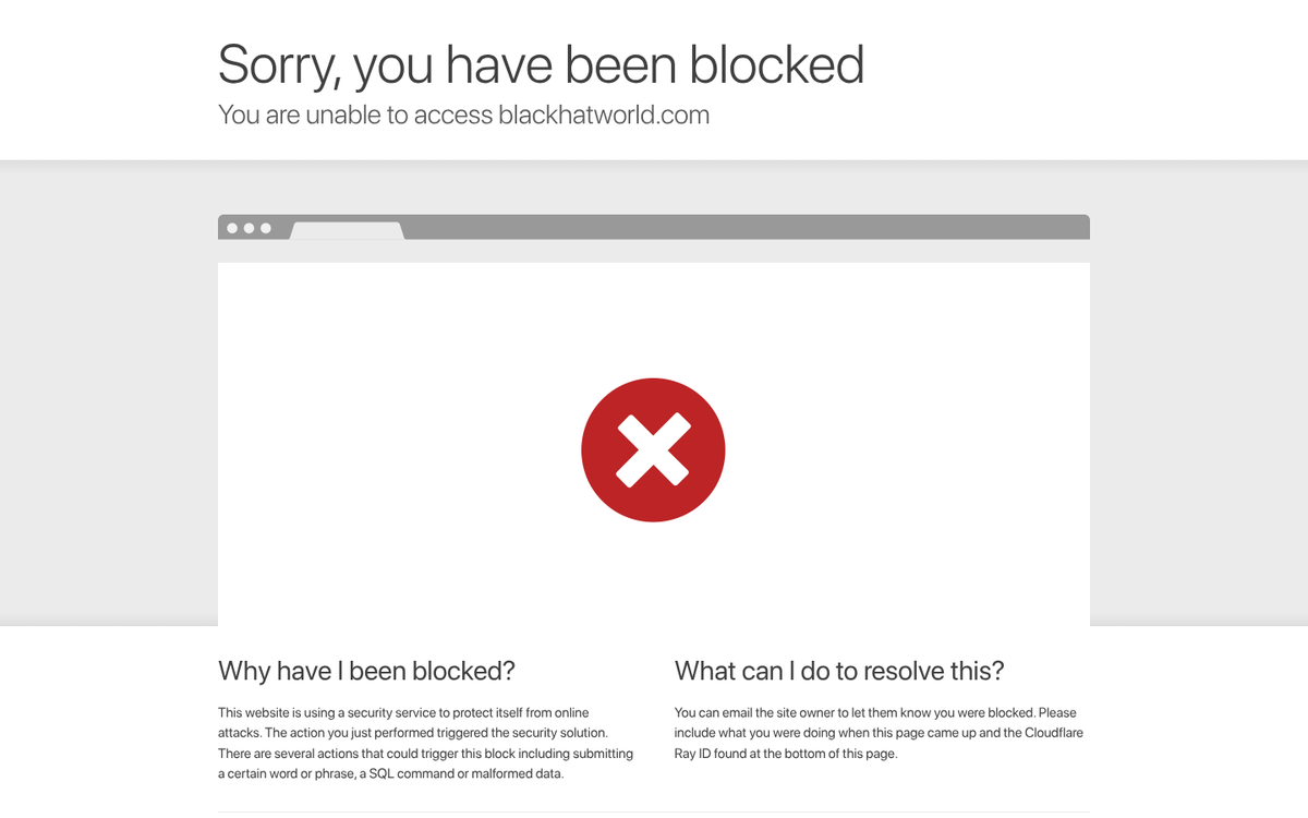 Offline website error page screenshot