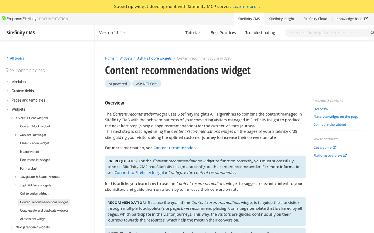 Related content section with article recommendations