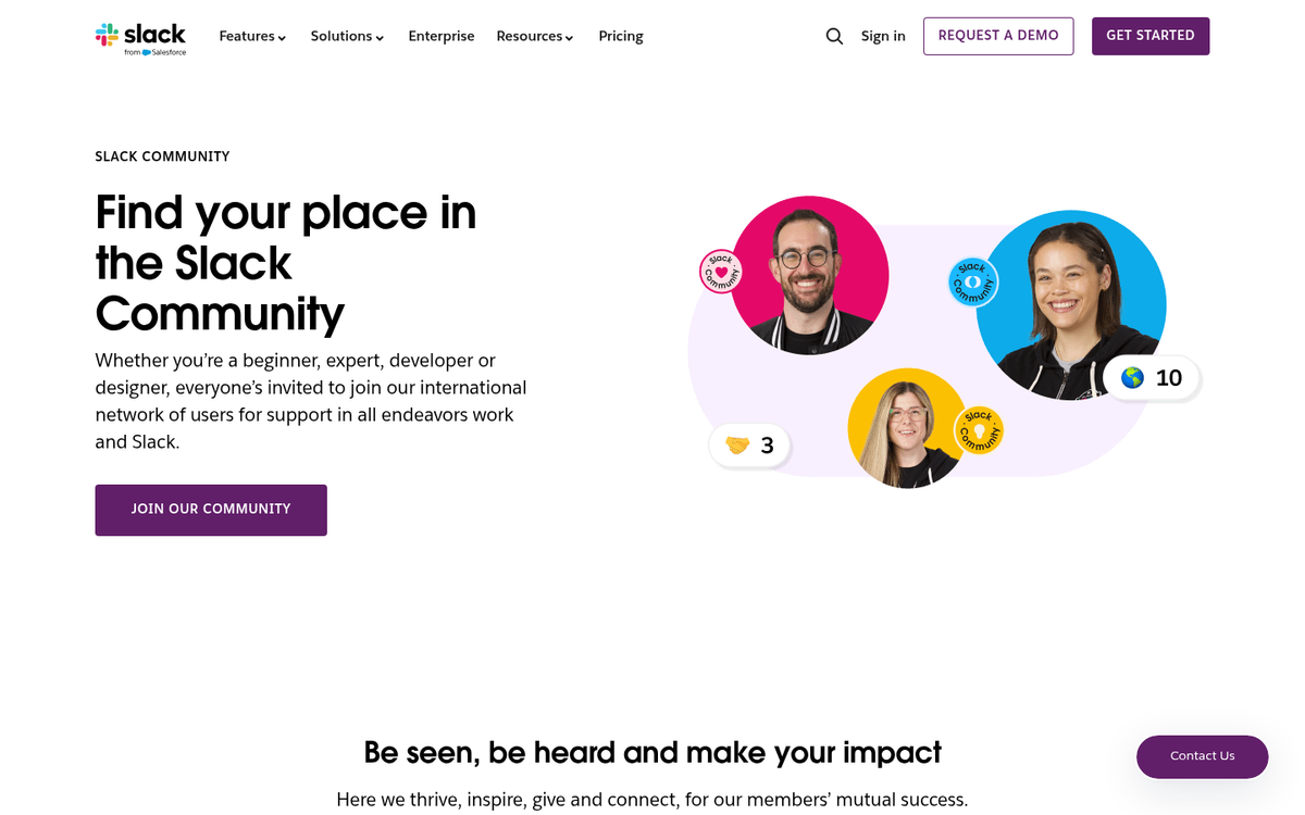 Community invite call to action example