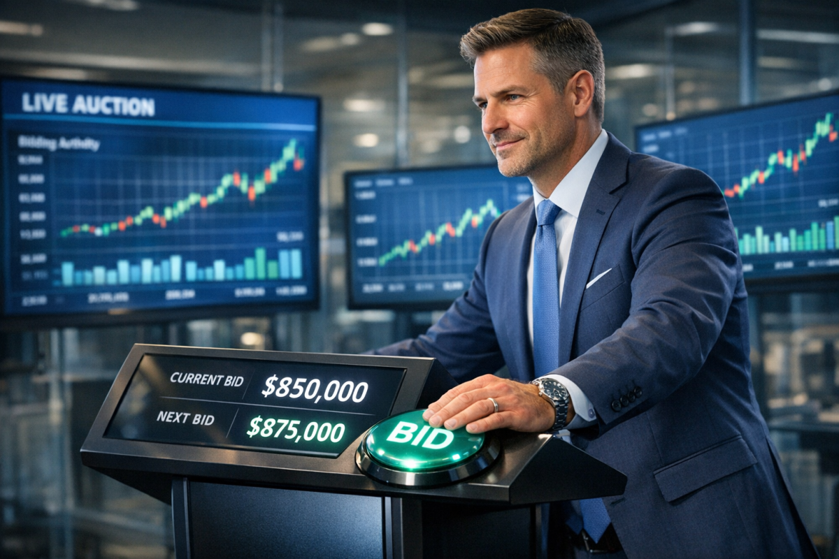 Bidvertiser advertising platform logo and interface