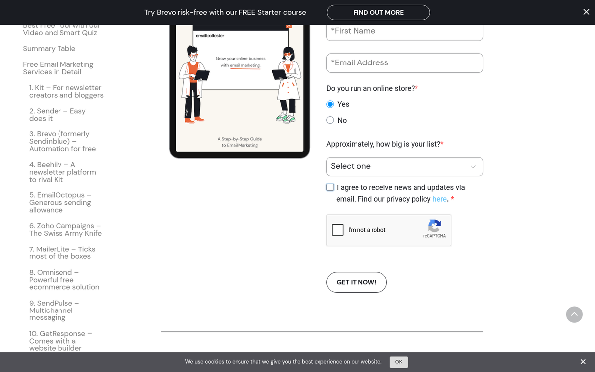 Email newsletter displayed on desktop screen