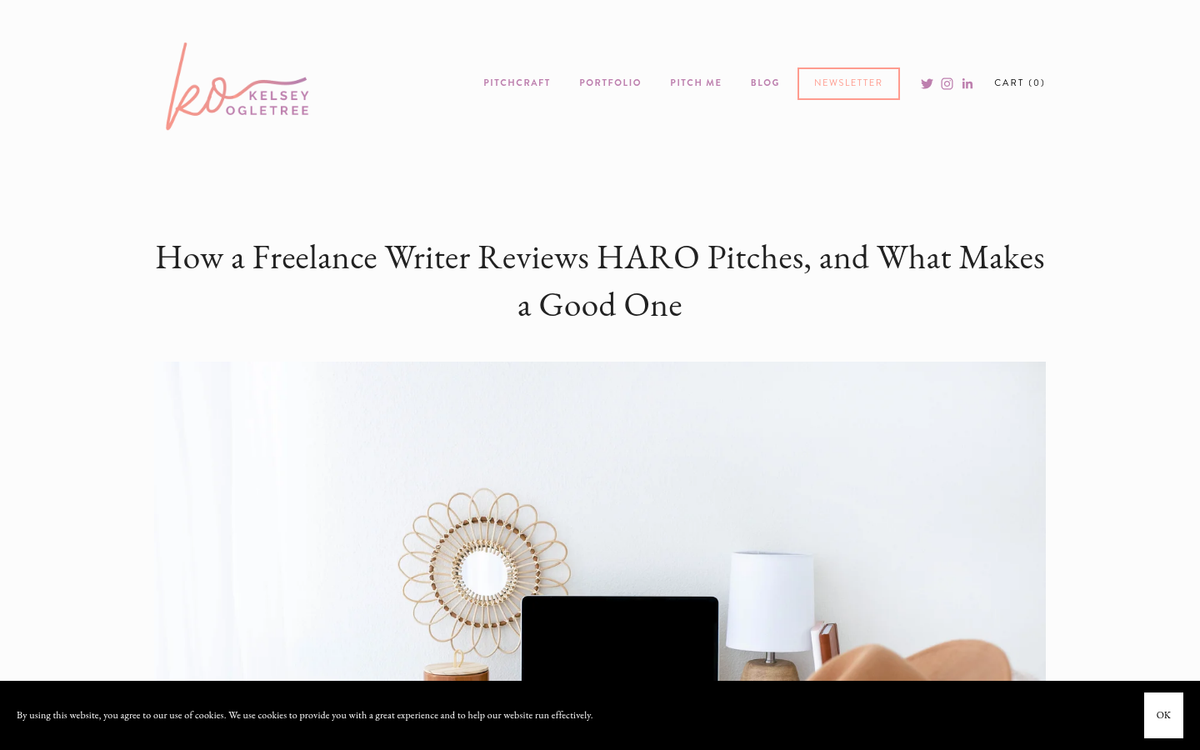 HARO journalist inquiry response email interface