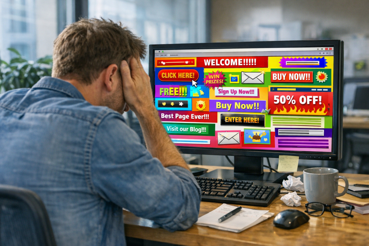 Confused shopper abandoning online checkout process