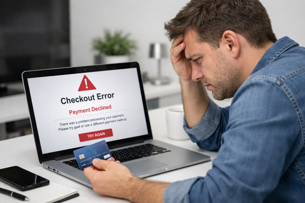 Person browsing website without making purchase