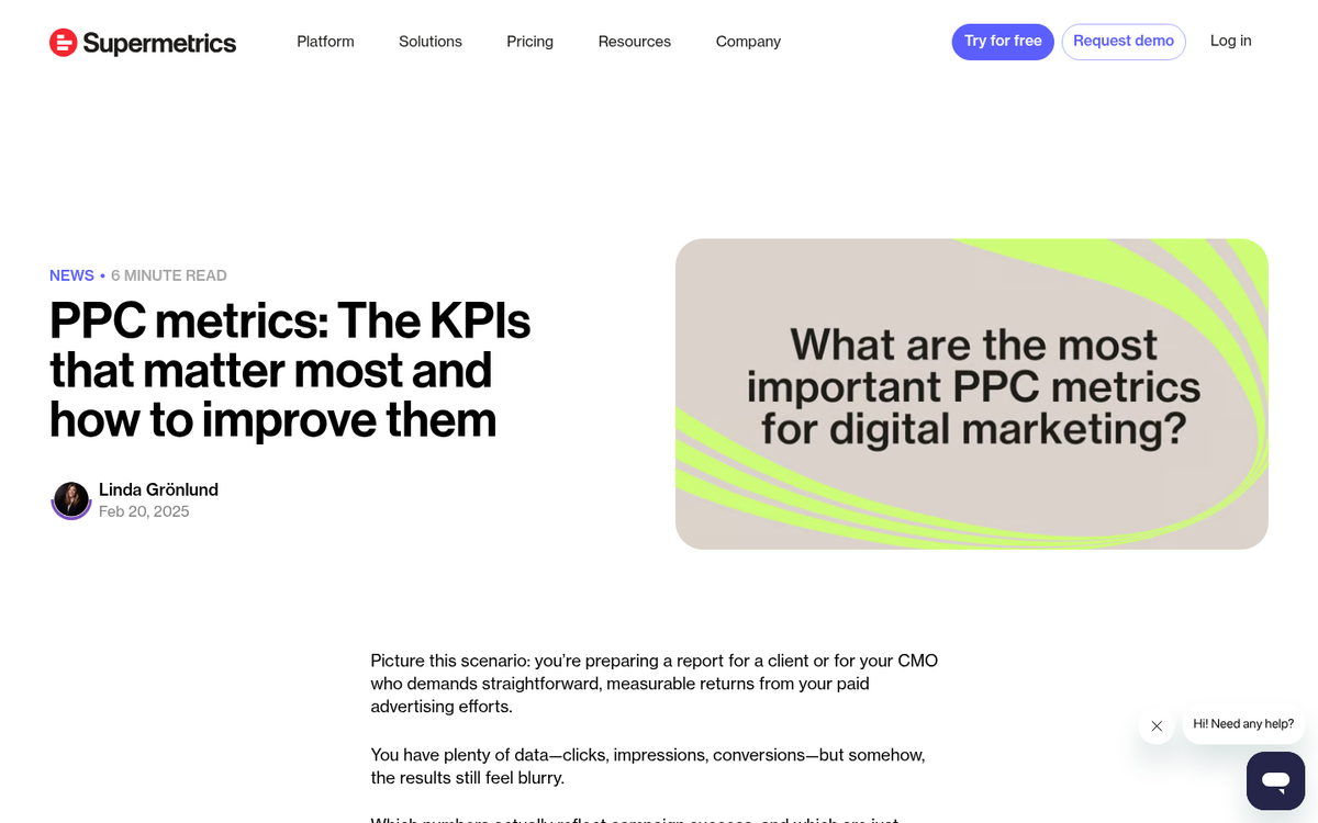 PPC ROI measurement dashboard with analytics data