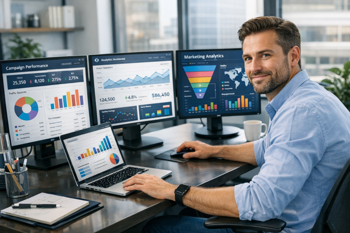 Charts showing PPC campaign performance metrics