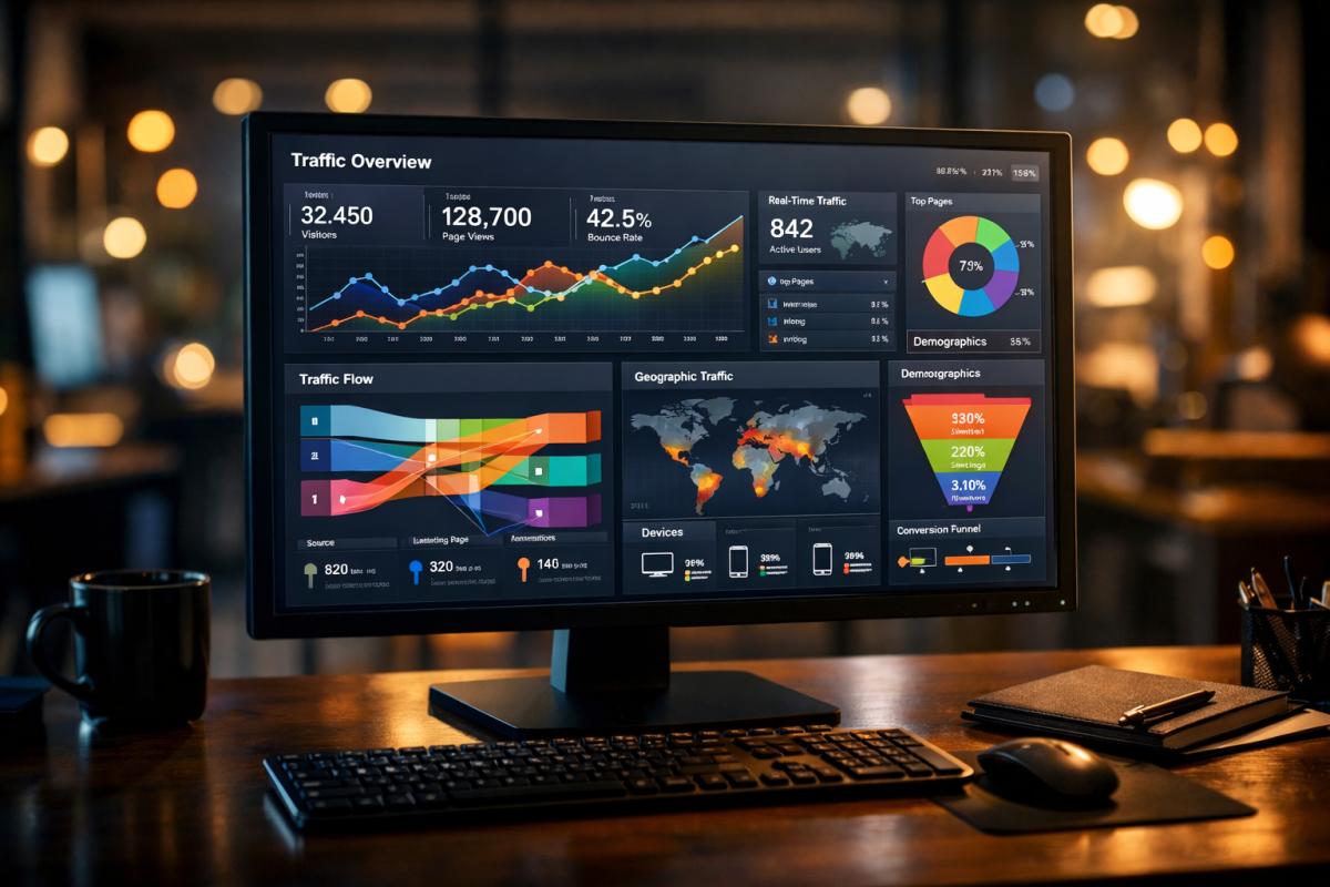 GA4 traffic sources dashboard overview screenshot