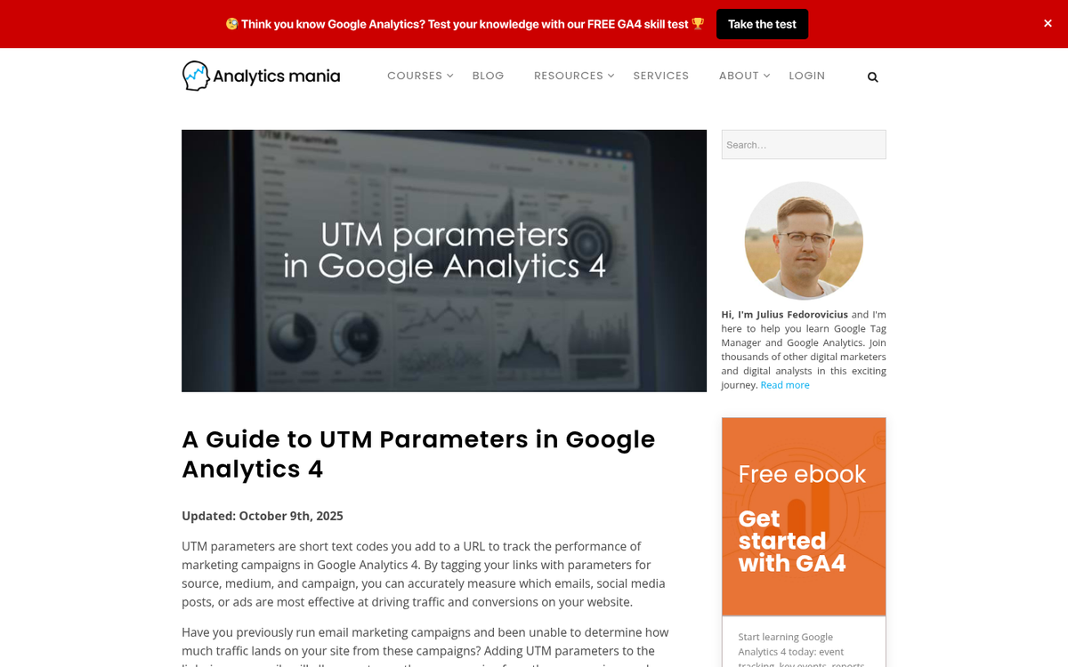 Google Analytics URL campaign parameter fields
