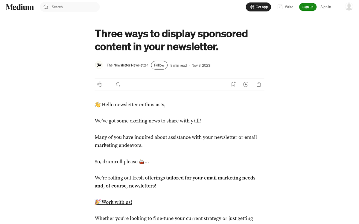 Email list rental promotional campaign interface