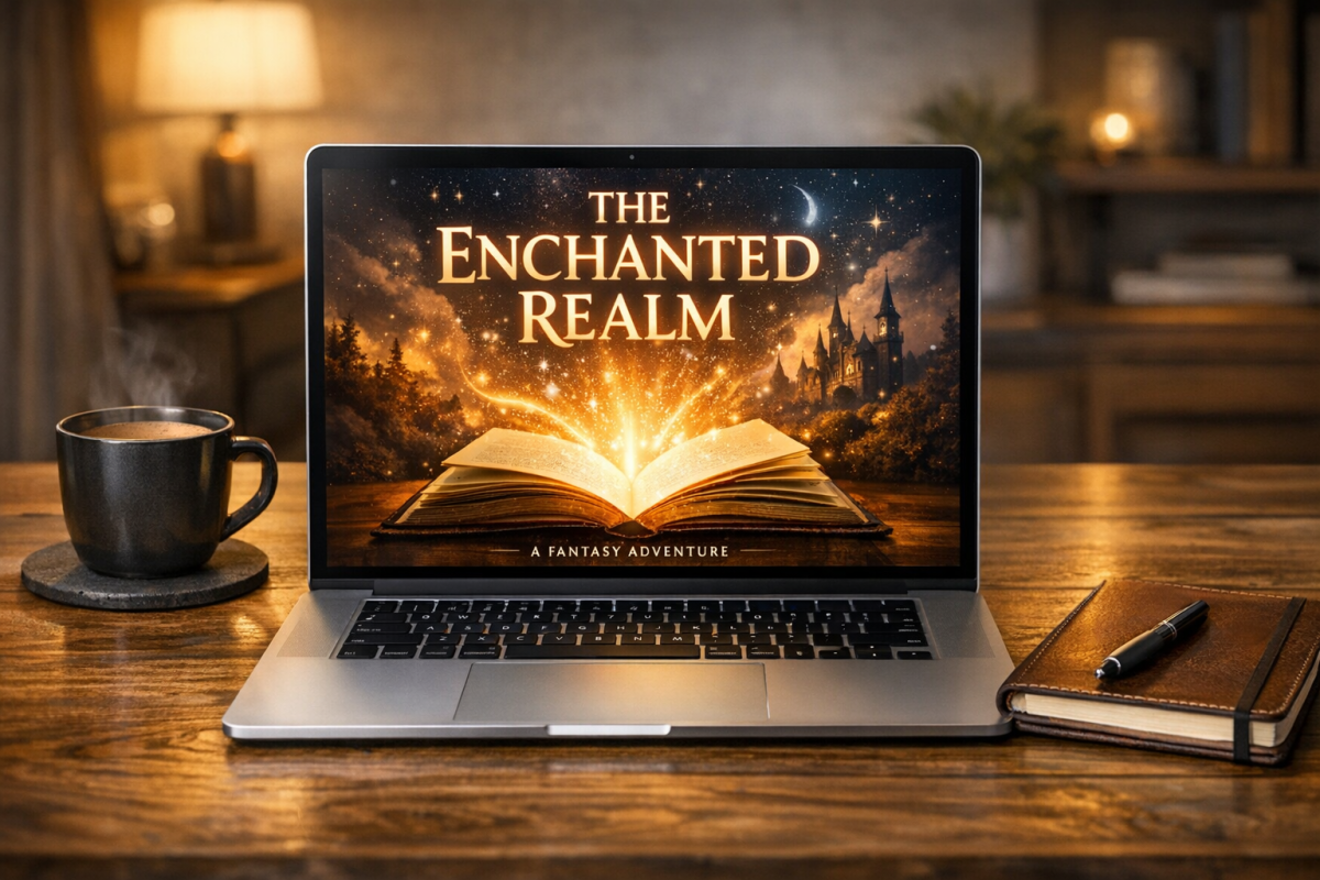 Person writing and publishing a promotional ebook