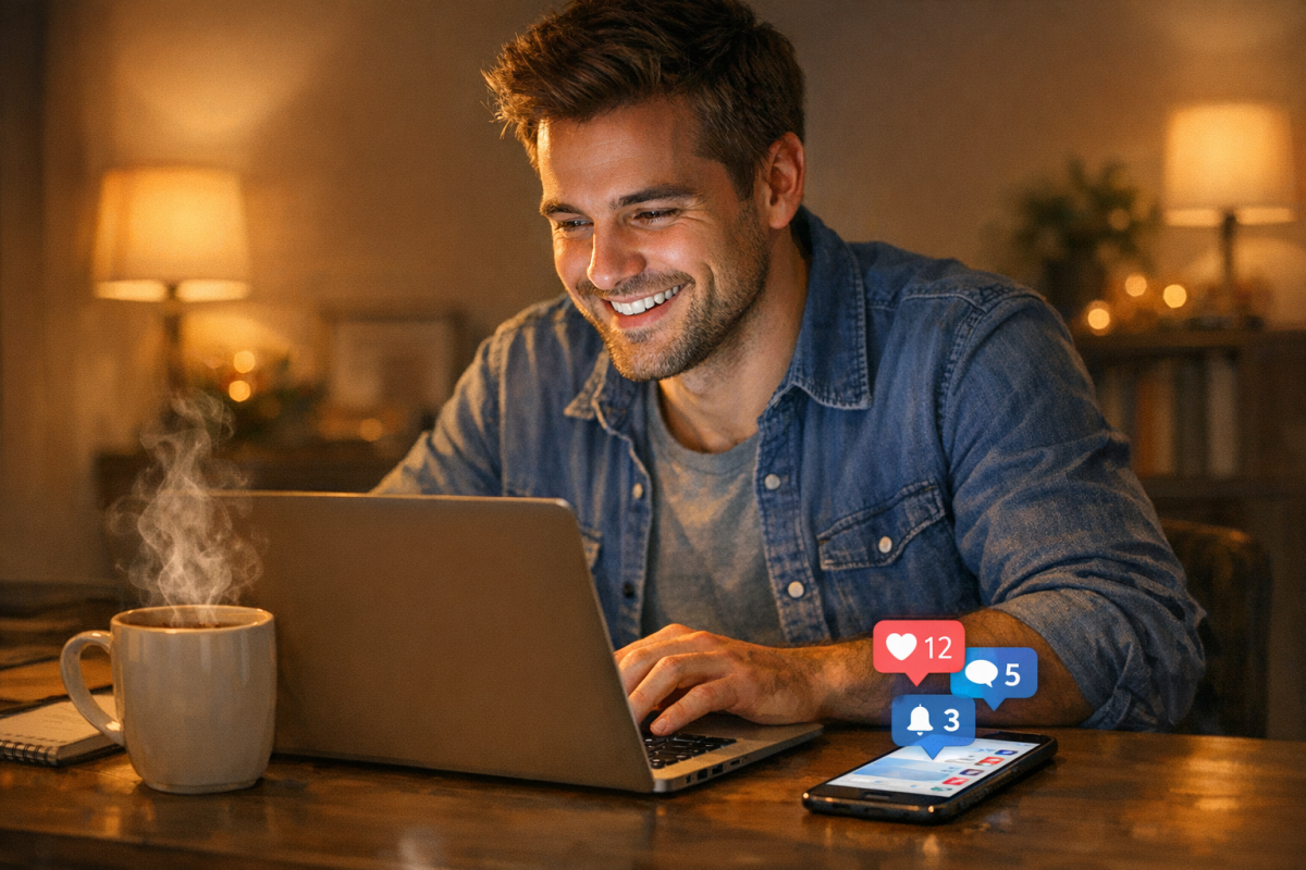 Person receiving welcome email after subscribing