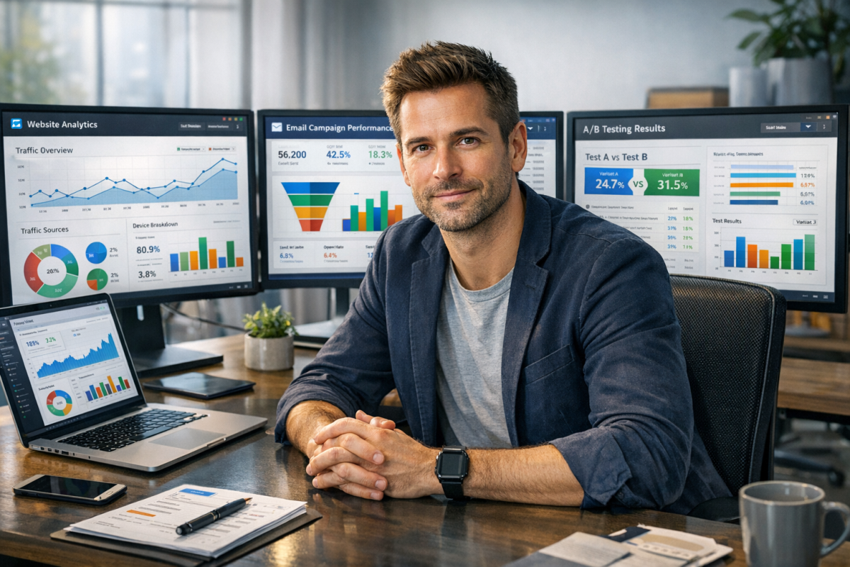 Traffic analytics dashboard showing website growth