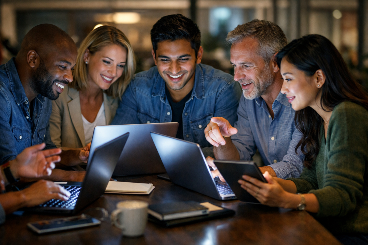 People engaging in online community discussion