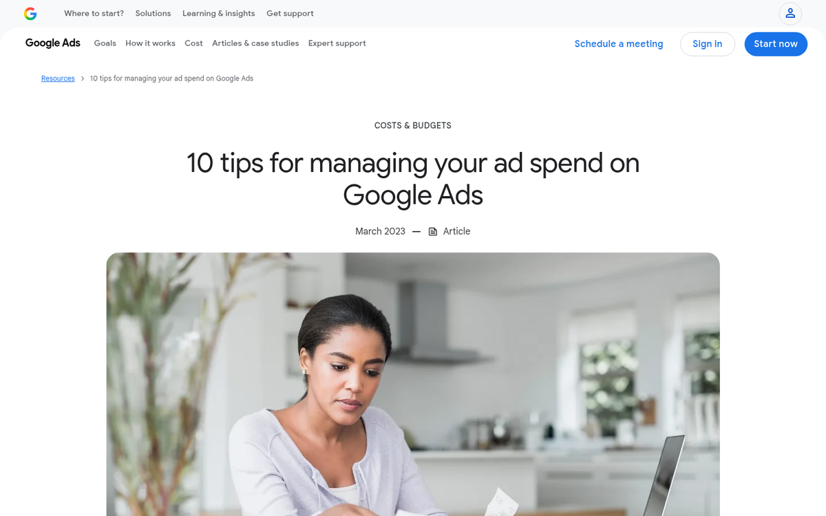 Google Ads budget depletion warning dashboard