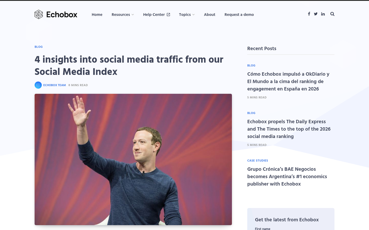Social media marketing dashboard with engagement metrics