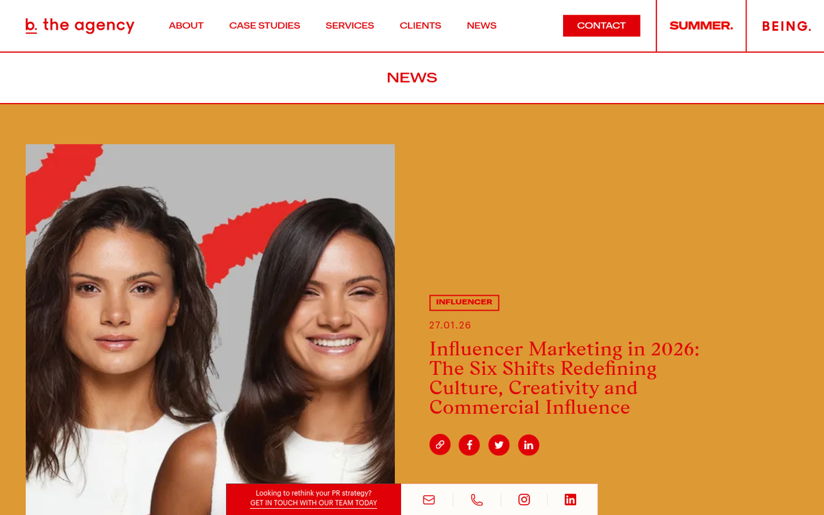 Influencer collaborating with brand on social media