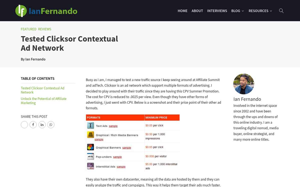 Clicksor conversion rate analytics dashboard screenshot