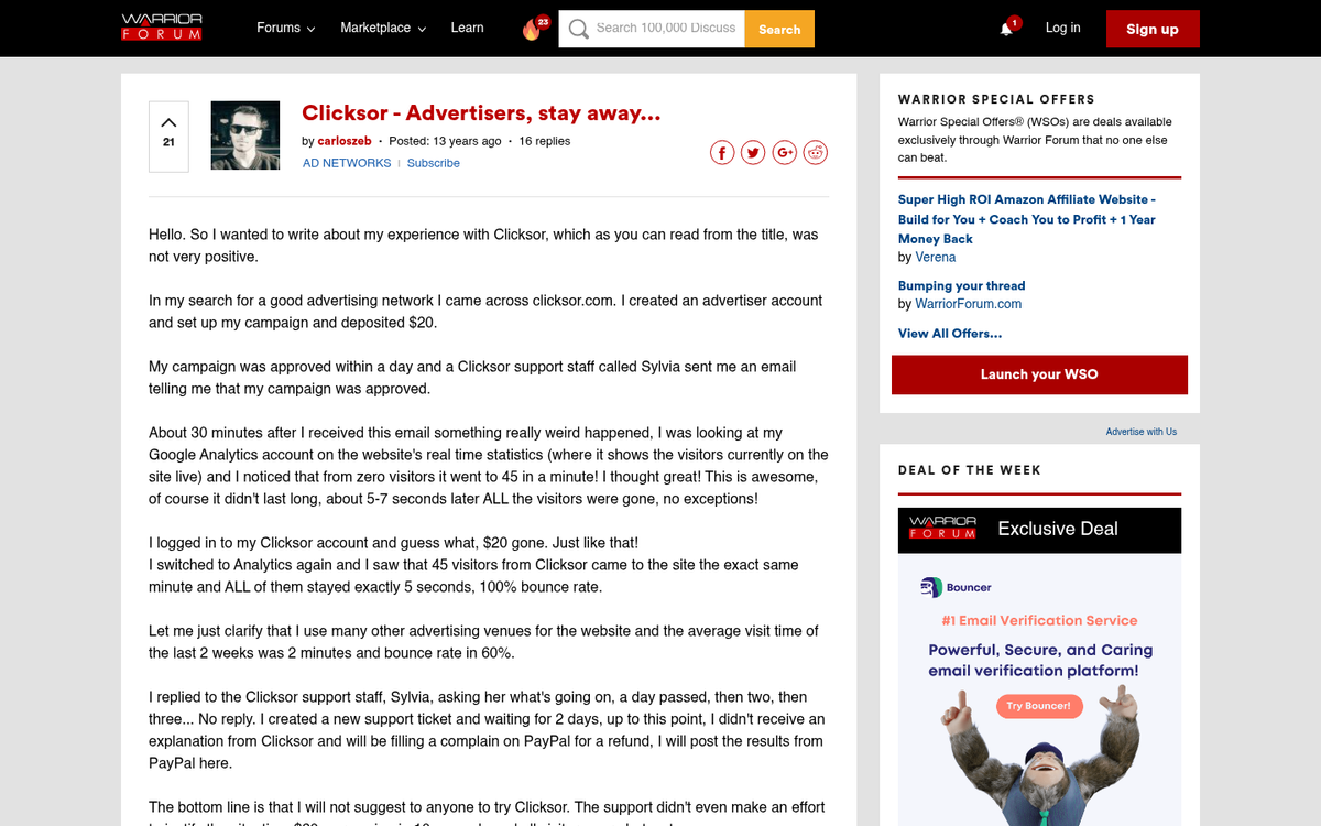 Low quality web traffic analytics dashboard