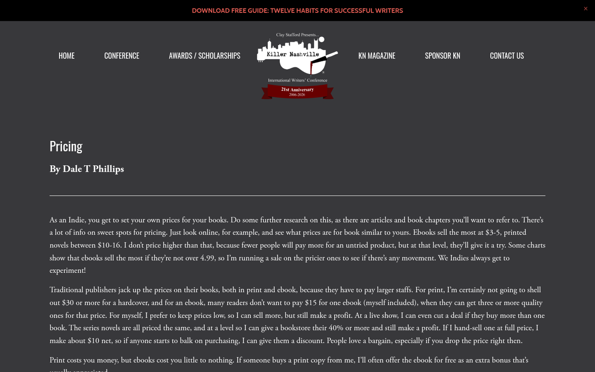 eBook pricing strategy chart on screen