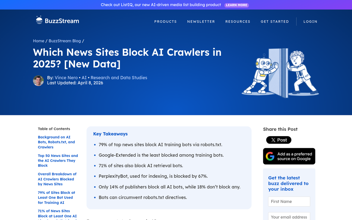 Robots.txt file blocking AI crawler bots