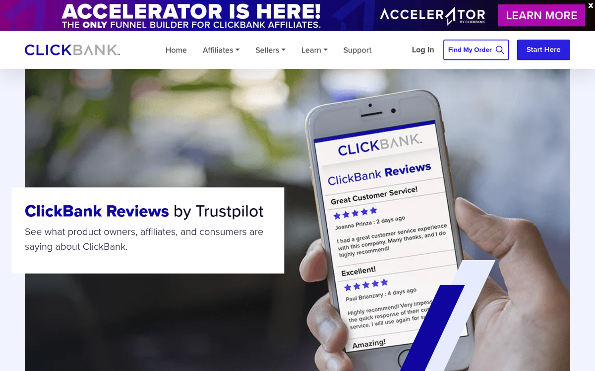 ClickBank affiliate dashboard showing earnings statistics