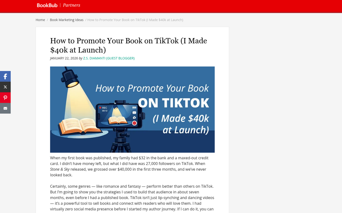 Countdown timer on book launch webpage