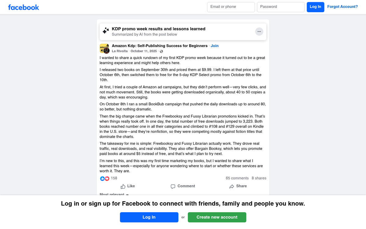 Kindle book listed as free download