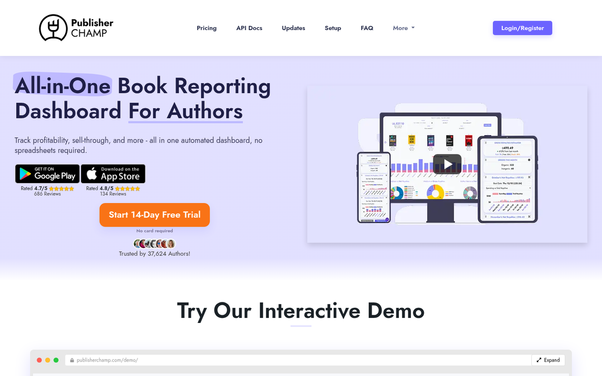 Kindle book sales analytics dashboard screenshot