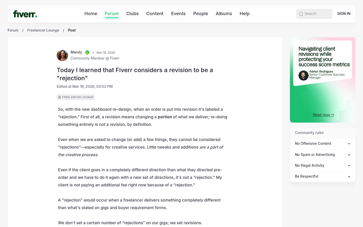 Fiverr gig page with satisfaction guarantee badge