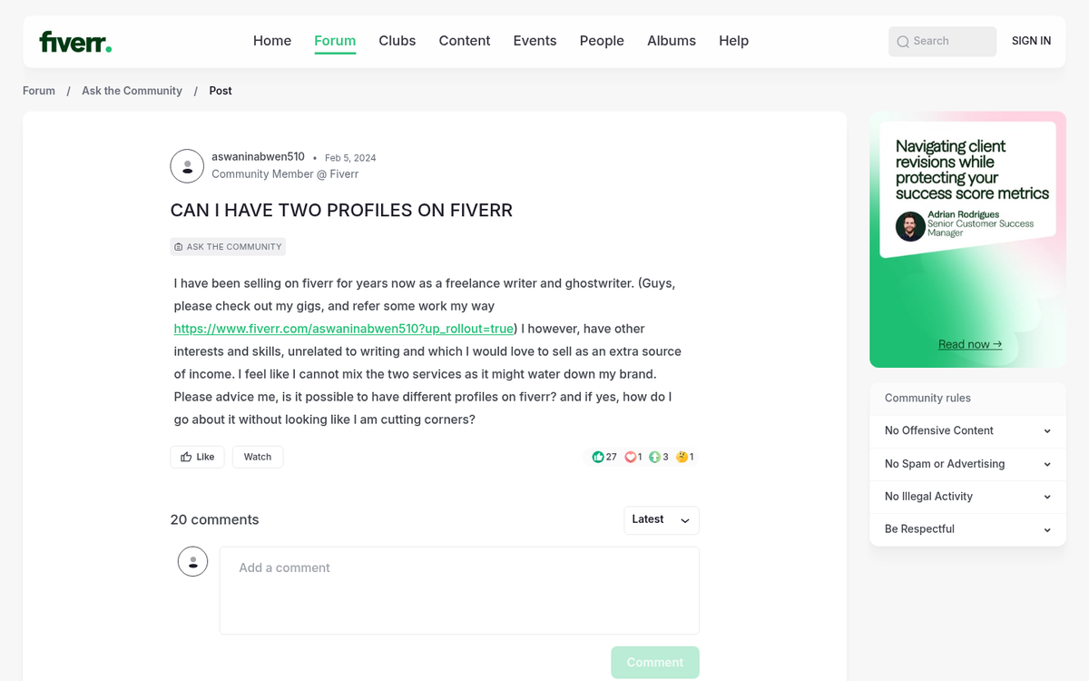 Multiple Fiverr gig listings on screen