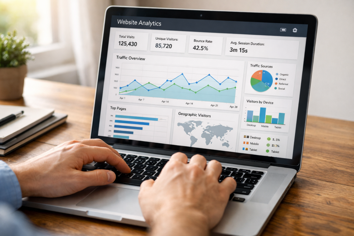 Publisher reviewing PPC ad network performance data