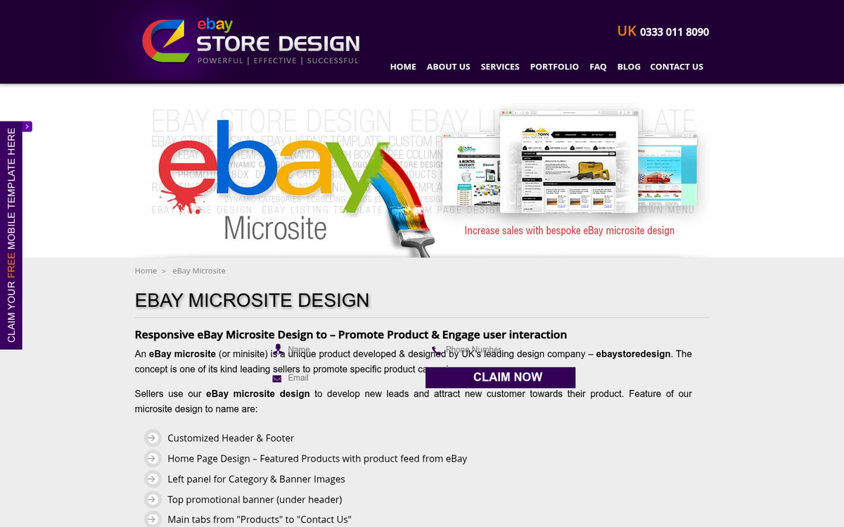 eBay microsite promotional advertising page example