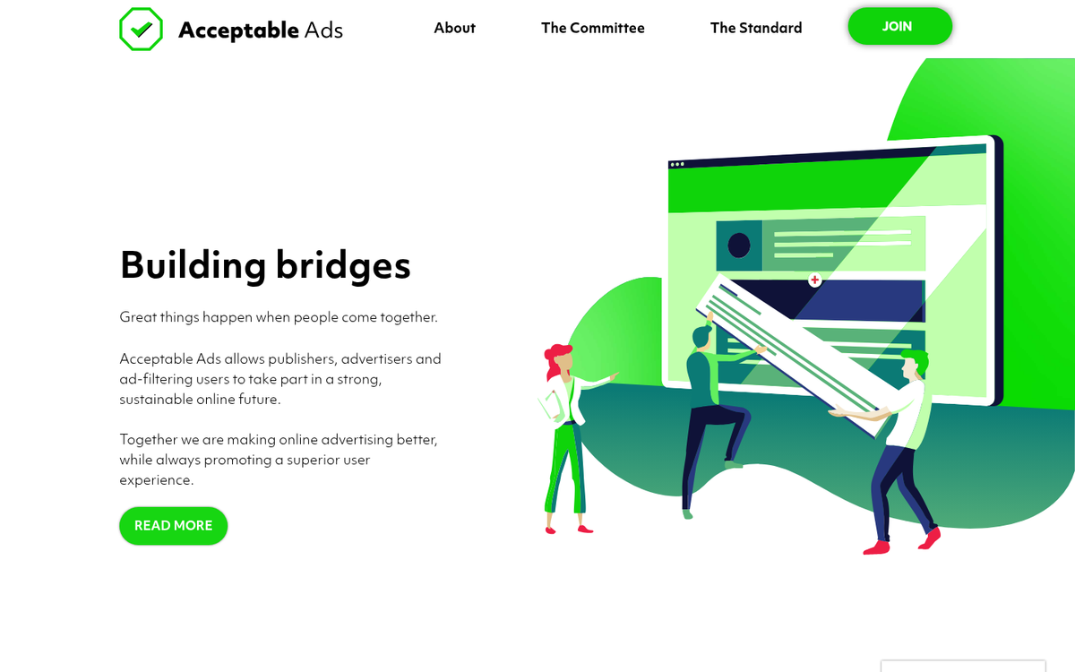 Website with ads displayed correctly