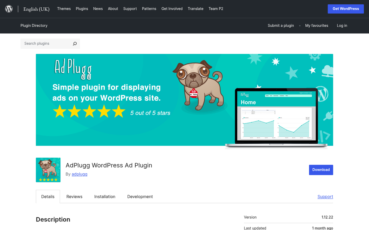 AdPlugg ad management plugin dashboard interface