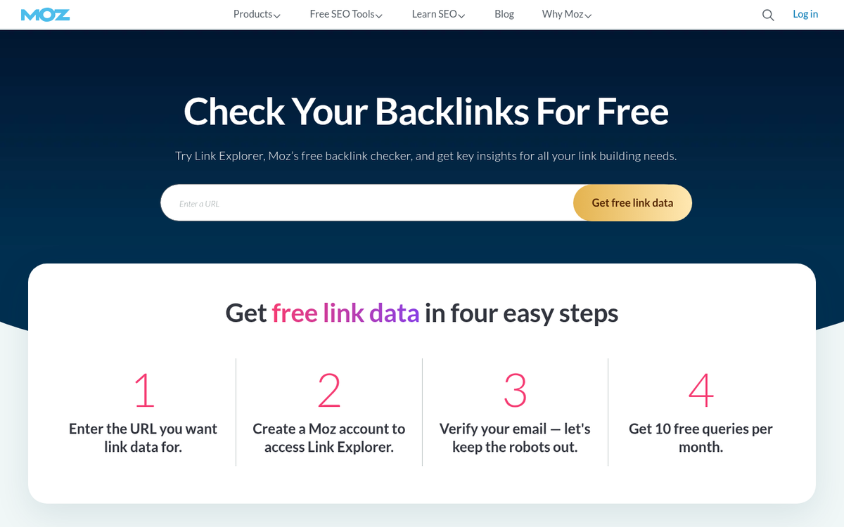Moz Link Explorer keyword research interface screenshot