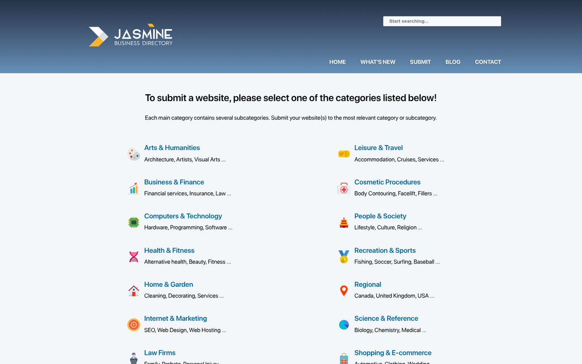 High-quality industry directory website screenshot