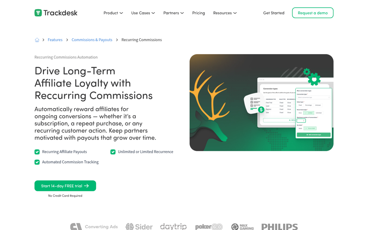 Recurring subscription payment dashboard on screen