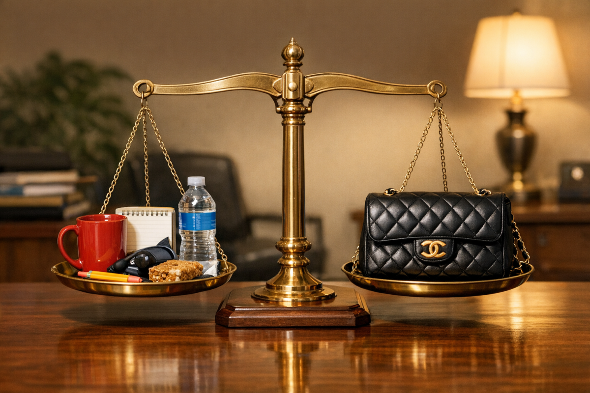 Person weighing two product price options