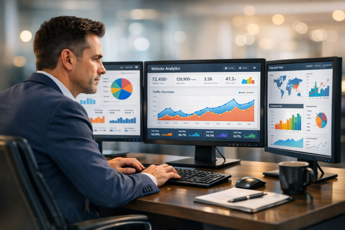 Person browsing affordable website traffic sources online