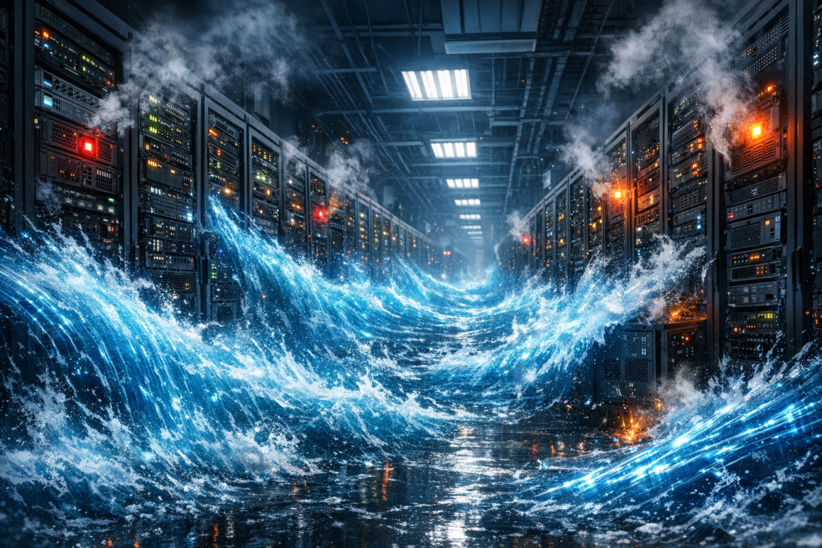 Diagram showing DDoS attack traffic flow