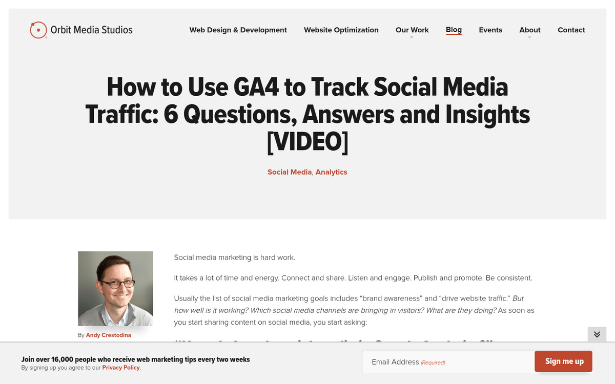 Google Analytics 4 dashboard showing social traffic