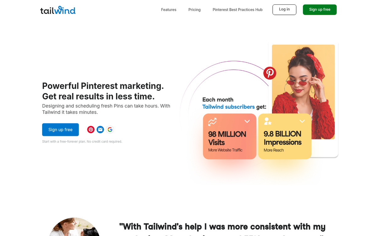 Tailwind social media analytics dashboard interface