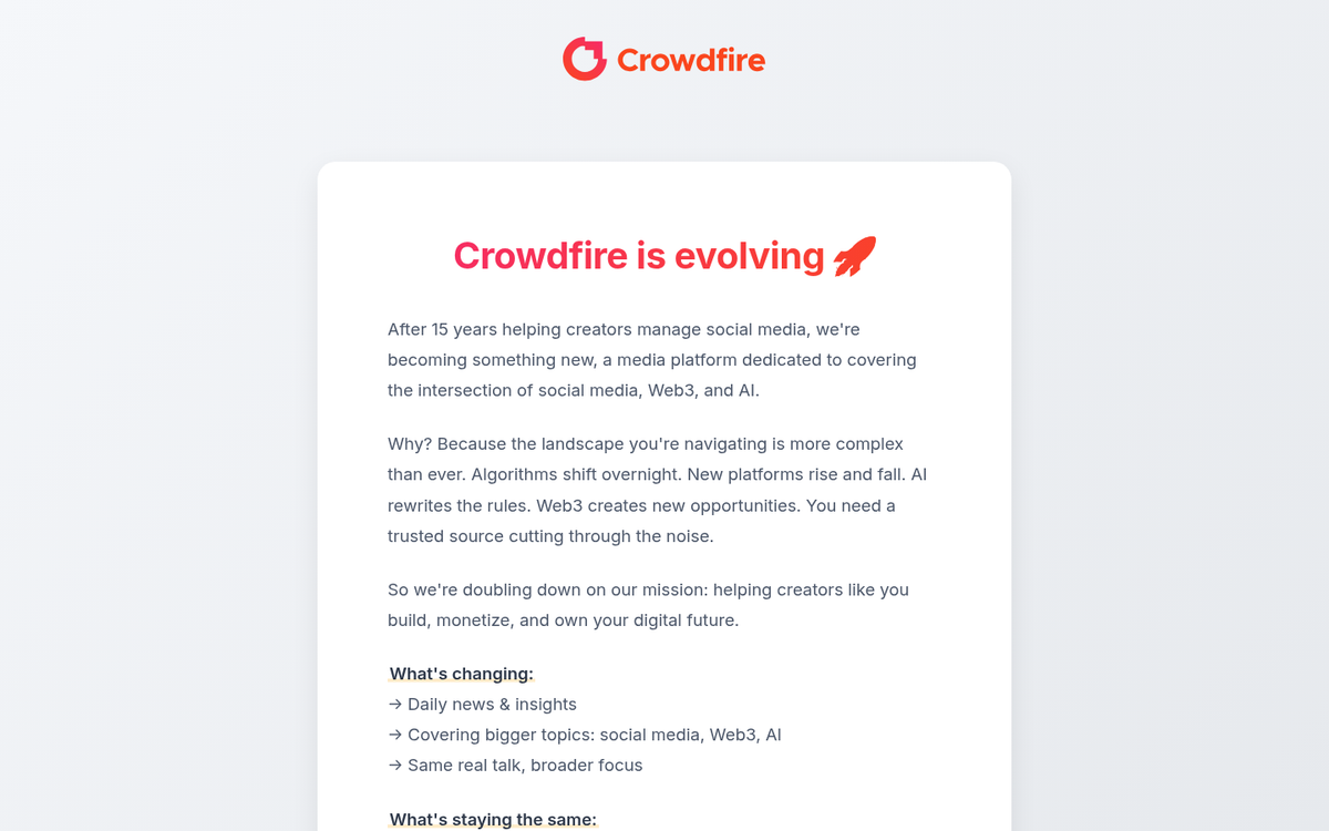 Crowdfire social media analytics dashboard interface
